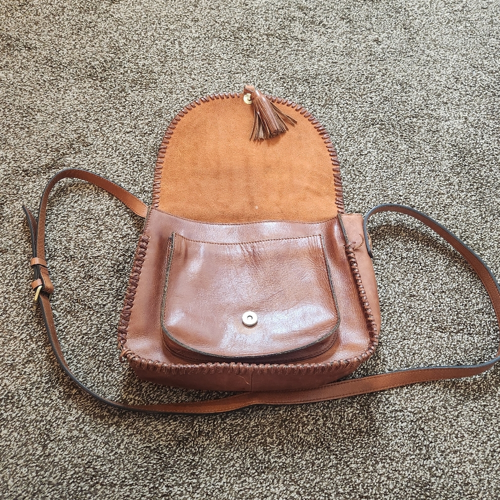 Patricia Nash Leather Braided Baratolli Saddle Crossbody Bag - Picture 5 of 11